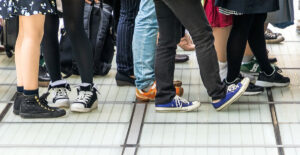 Feet Standing Waiting Long Lineups