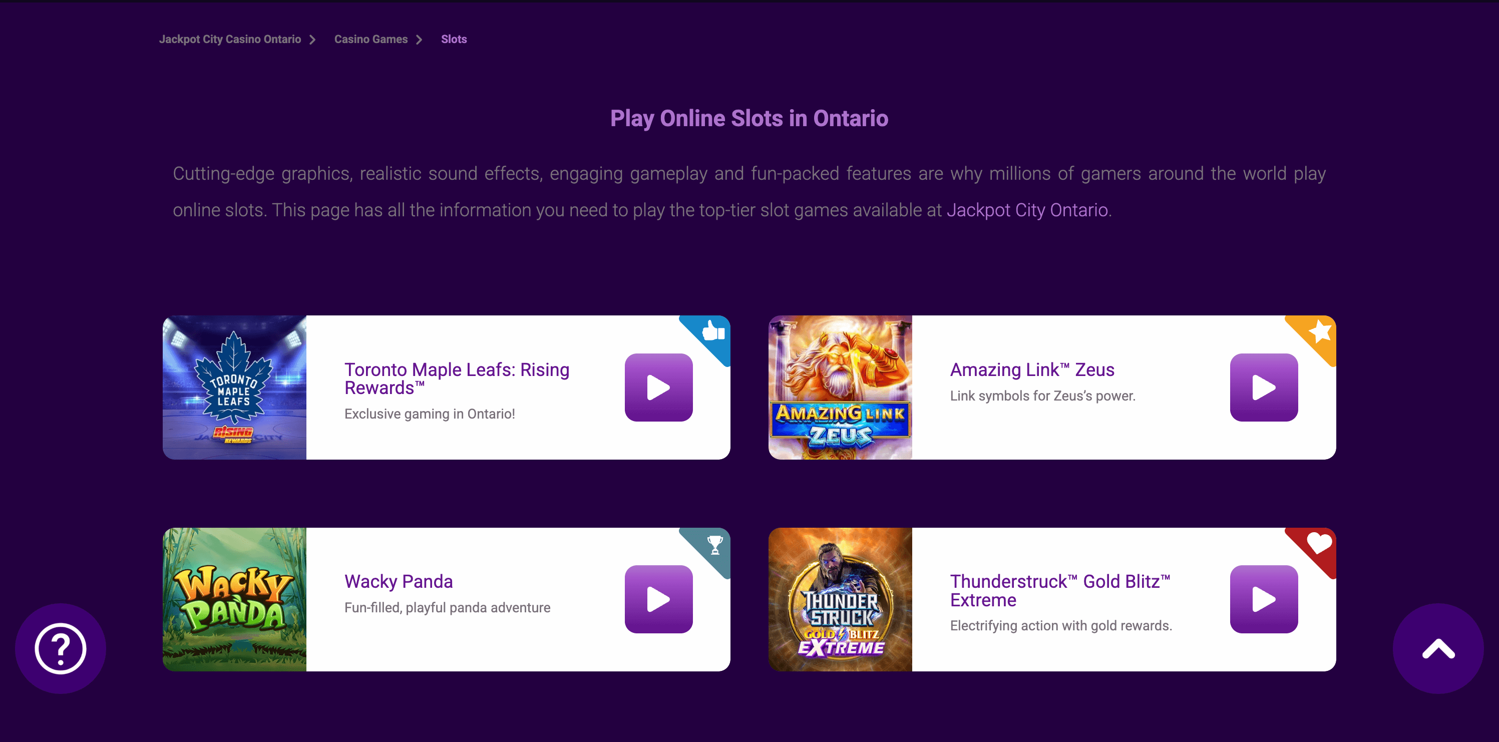Jackpot City Ontario Slots