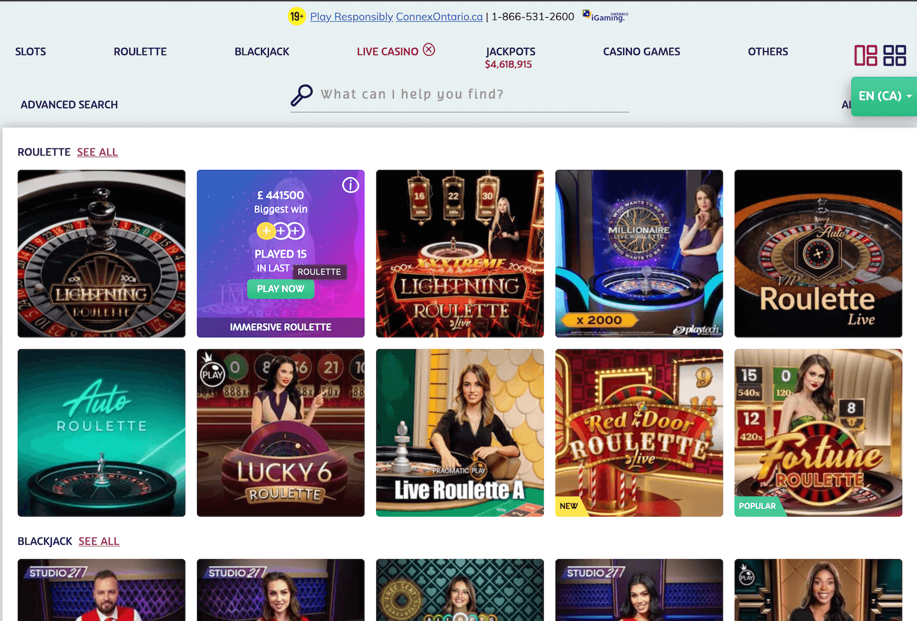 PlayOJO Ontario Live Casino