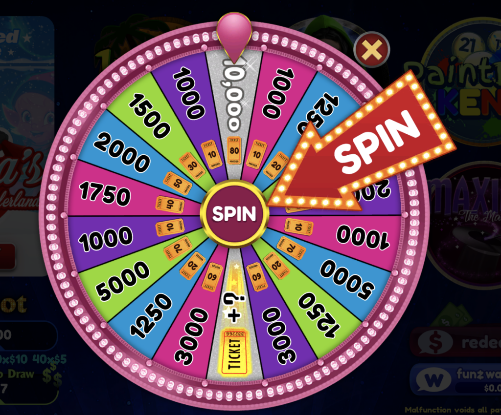Funzpoints Daily Wheel Spin Bonus