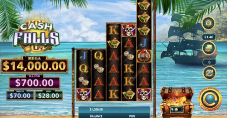 Vista de Cash Falls Pirates Trove juego en línea