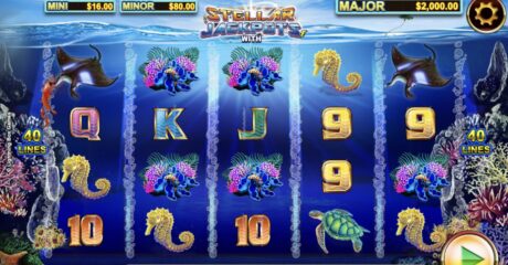 Vista de Dolphin Gold Stellar Jackpots juego en línea