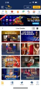 App de BetRivers Casino en la categoría de Live Dealer