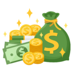 Coins and Cash Prize Icon