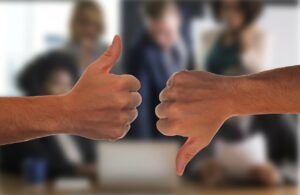 Thumbs up and thumbs down
