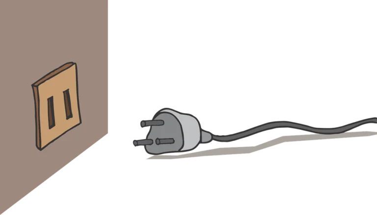 Plug outlet in a wall