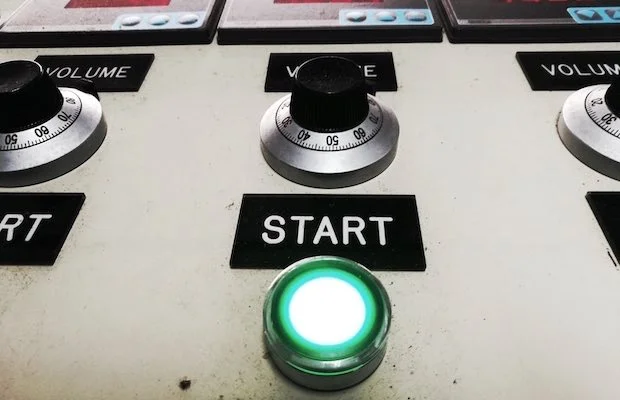 Green start lit button
