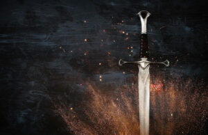 A sword being sharpened