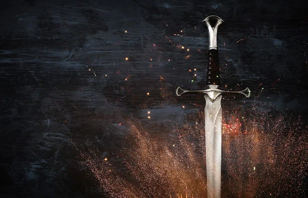 A sword being sharpened