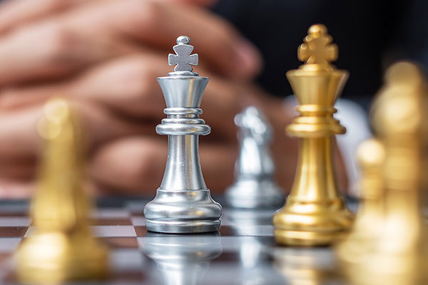 Chess Silver and Gold King Pieces