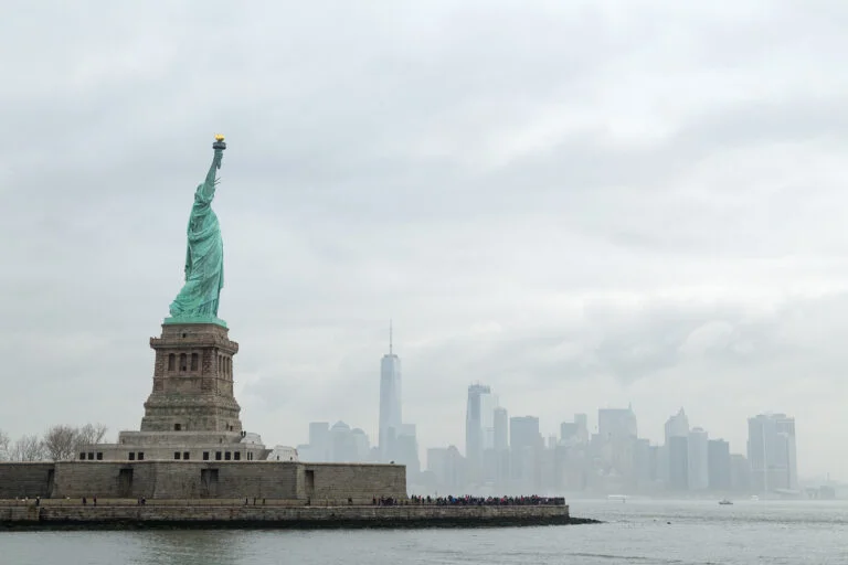 Statue of Liberty with Manhattan in the background
