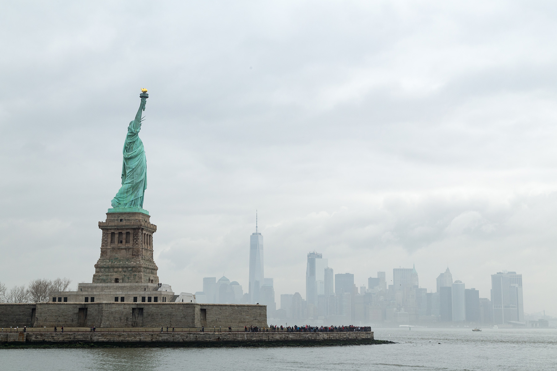 Statue of Liberty with Manhattan in the background