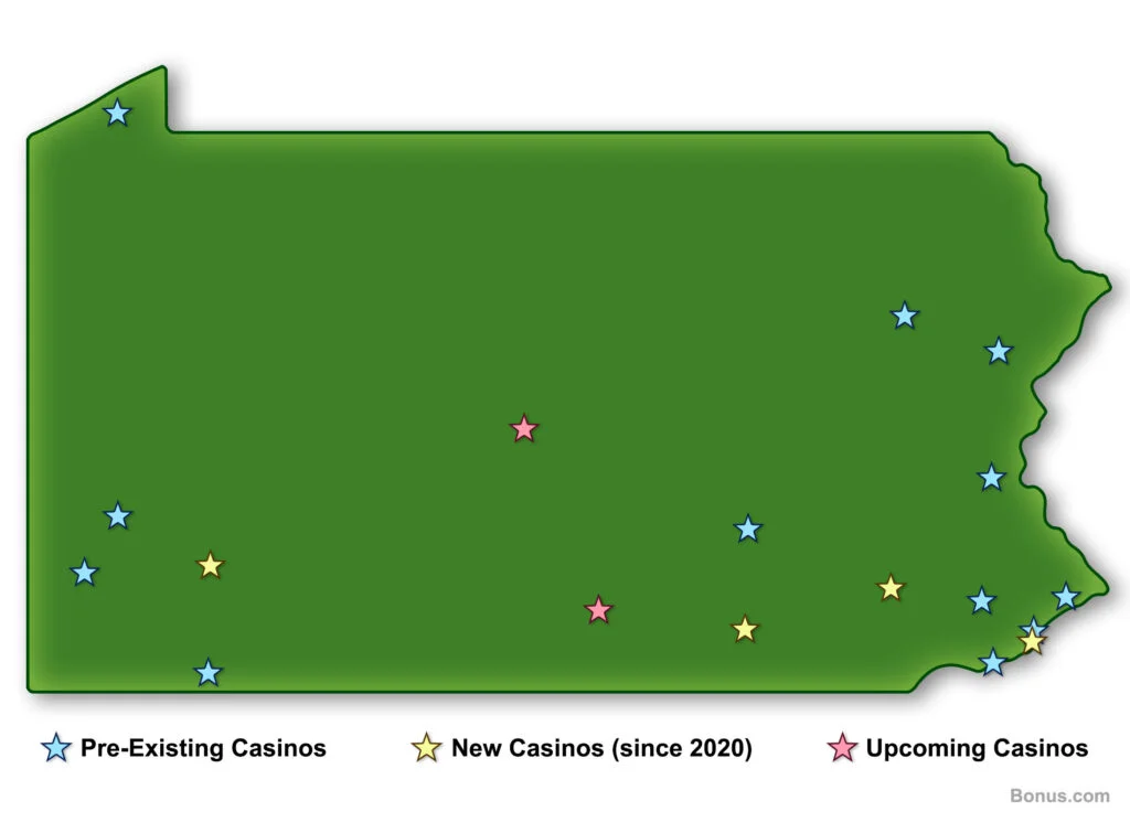New casinos will result in better retail coverage for Pennsylvania's interior.
