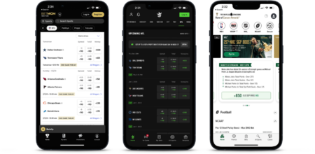 Ohio sports betting apps on iPhone screen including DraftKings, BetMGM, and Caesars.