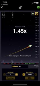 A screenshot of the DraftKings Casino app's Rocket.