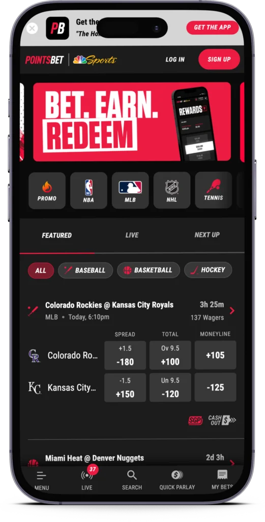 PointsBet Sportsbook online sports betting mobile app for iOS and Android
