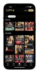 BetMGM App Live Dealer Screenshot