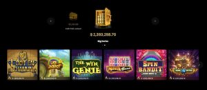 Pantalla de Progressive Jackpots 