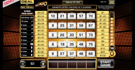 Slingo Deal or No Deal Screenshot