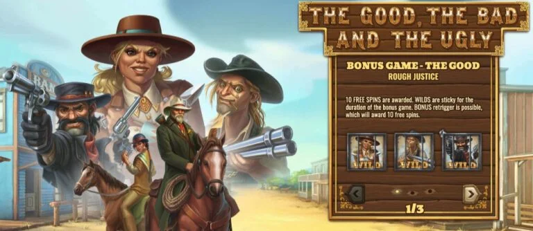 The Good, The Bad, and The Ugly Slot Machine Intro Screen Screenshot