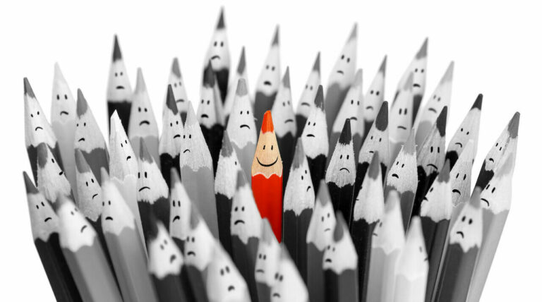 IWG has a new game that's different from current online instant lottery games, like this one brightly colored, smiling pencil among a bunch of gray, sad pencils