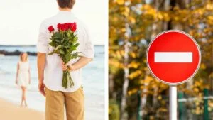mississippi will consider online sports betting in 2024 but not online casino. left image; man courting woman on beach with flowers right: do not enter sign on road