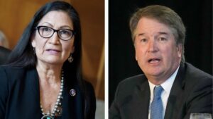 scotus denis stay in west flagler sports betting case but offers plaintiff new angle. left image: Secretary of the INterior Debra Haaland RIght Image: Supreme Court Justice Brett Kavanaugh