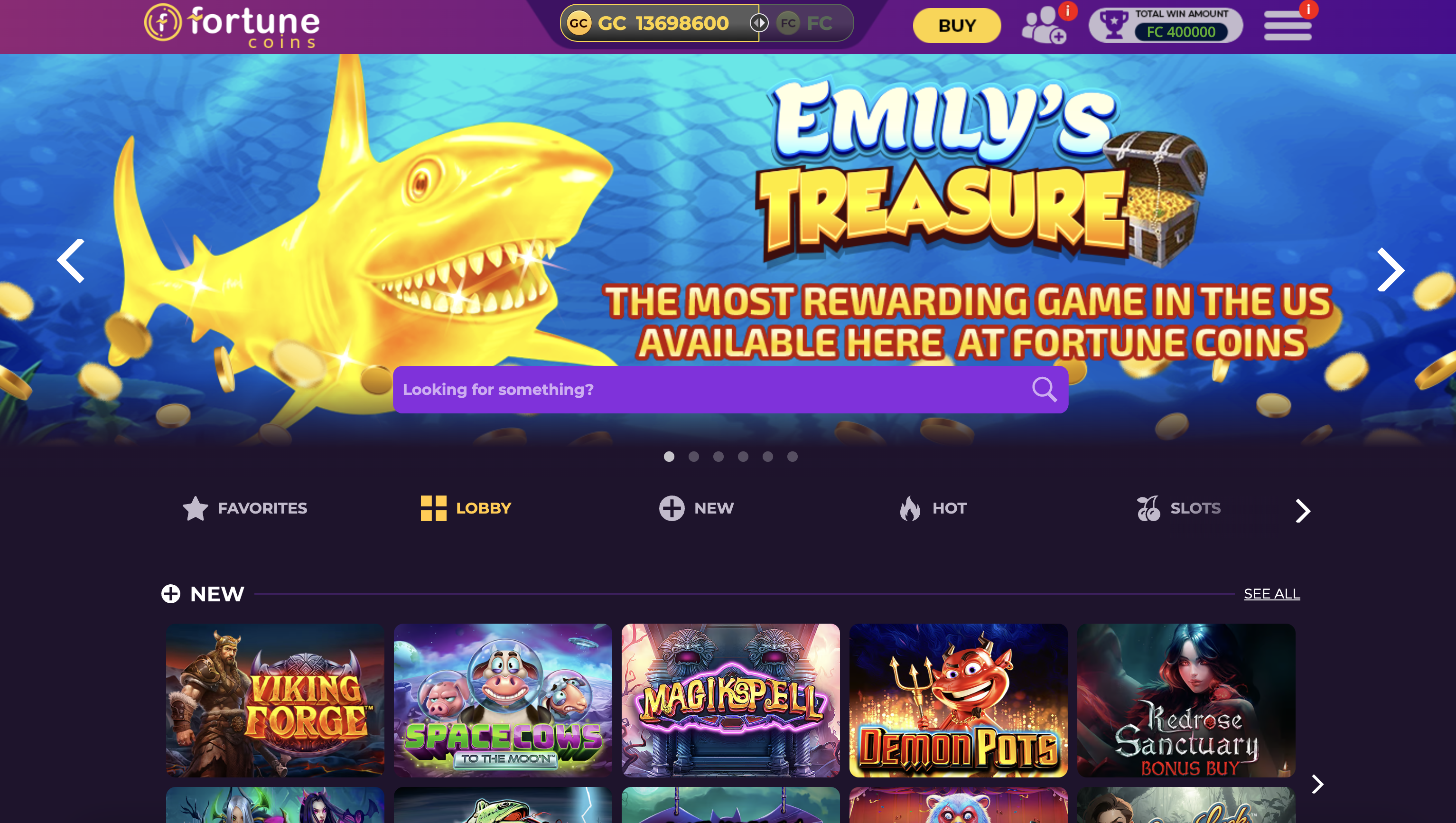 Fortune Coins promo code and welcome bonus