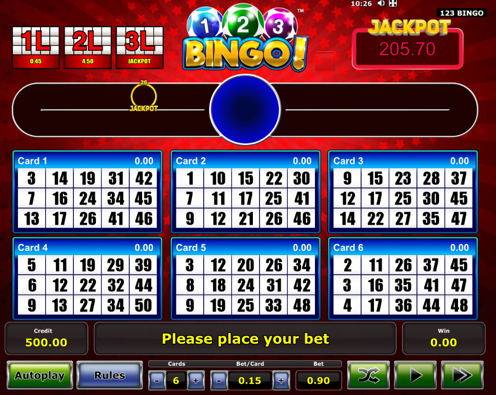 1-2-3 Bingo game