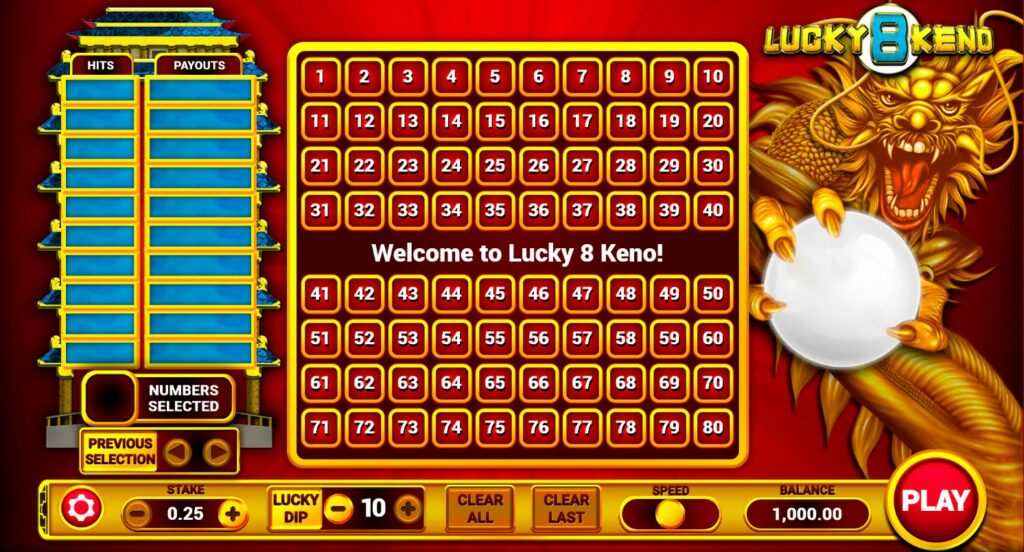 Lucky 8 Keno game