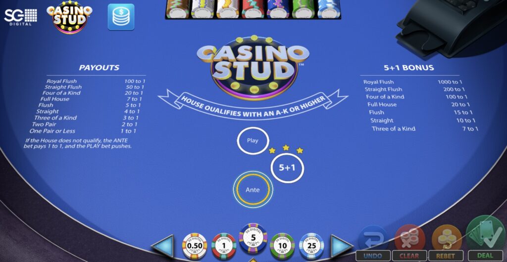 Casino Stud Light & Wonder Screenshot