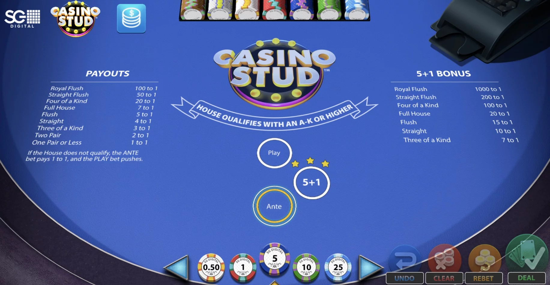 Casino Stud Light & Wonder Screenshot