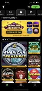 DraftKings Casino PA Screenshot Jackpots