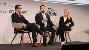 Shawn Fluharty spoke about the West Virginia gambling data sharing bill during a panel at iGaming NEXT in New York City