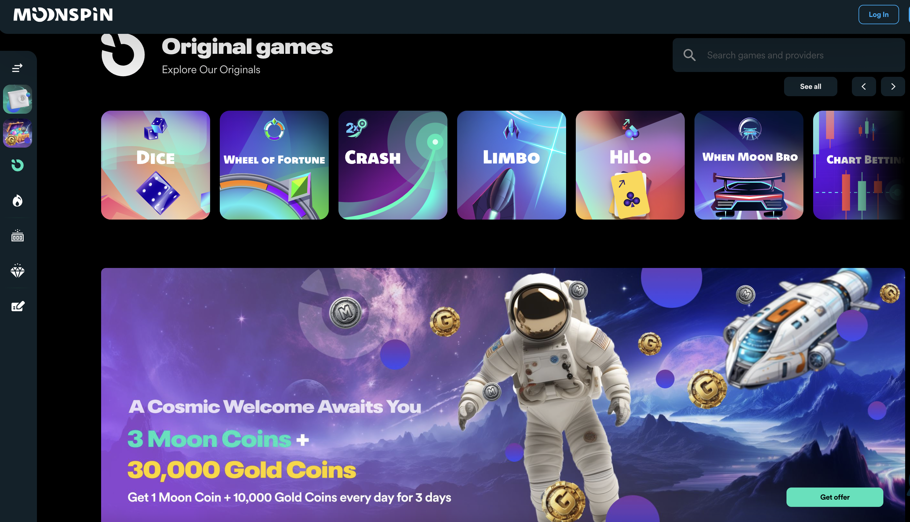 Moonspin sweepstakes casino promo code