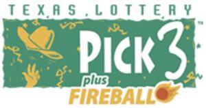 Texas Lotery Pick 3 with Fireball Logo