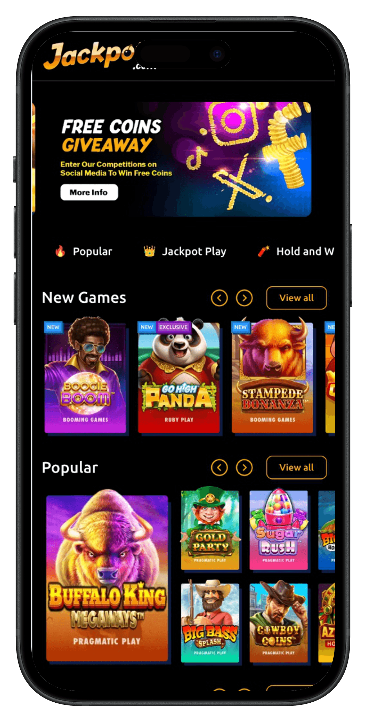Jackpota Casino homepage