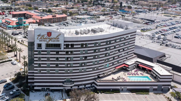 The Bicycle Casino in Bell Gardens, California is one of the cardrooms that could be sued by the state's tribes if the Tribal Nations Access to Justice Act passes.