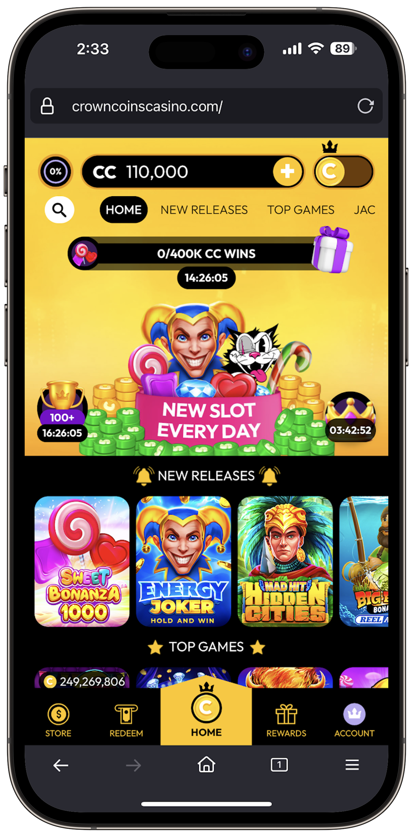 Códigos promocionales de Crown Coins Casino para julio 2025
