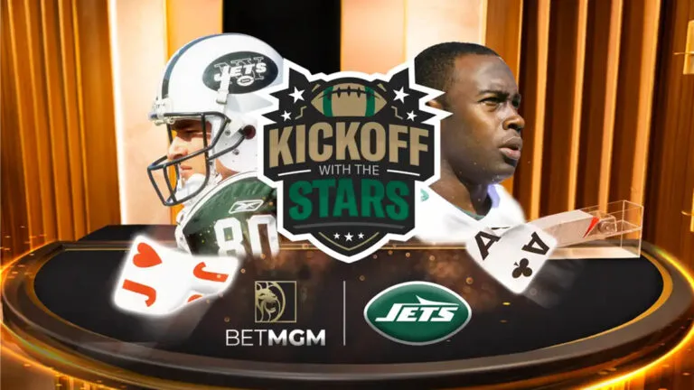 BetMGM's Kickoff With The Stars provides players with an opportunity to play Evolution live dealer Infinite Blackjack with former NY Jets players Wayne Chrebet and Tony Richardson.
