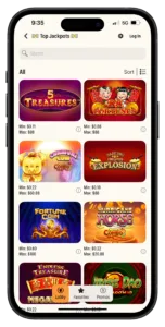 Caesars Palace Online Casino App Jackpots Screen