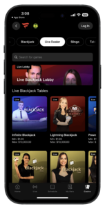 Fanatics Casino Live Dealer Screen