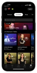 Fanatics Casino Live Dealer Screen
