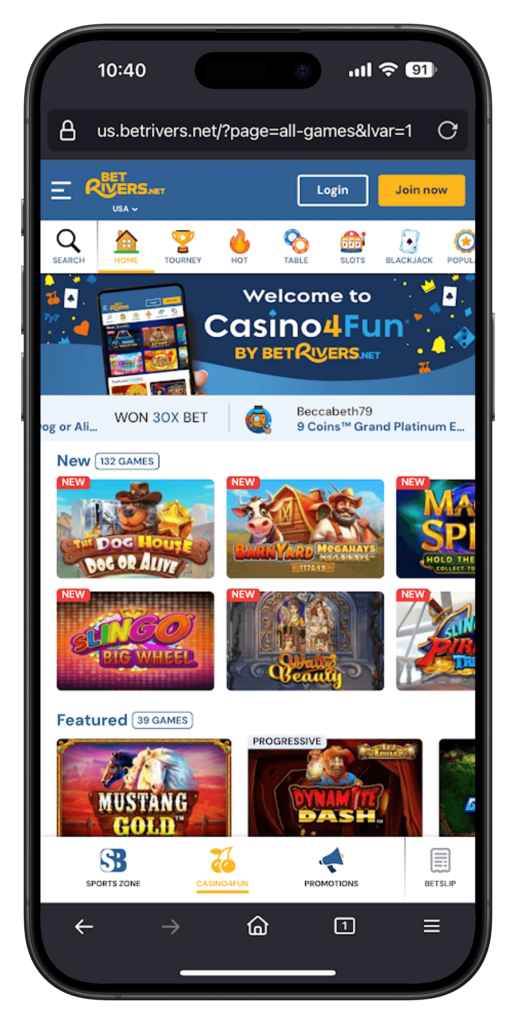 BetRivers.net iOS App Screenshot