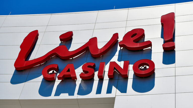 Signage on the front of the Live! Casino in Maryland. Owner Cordish Companies is also looking to bring the brand to New Hampshire.