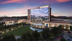 A 3D rendering shows the proposed casino that Pope County, AK residents want to block.