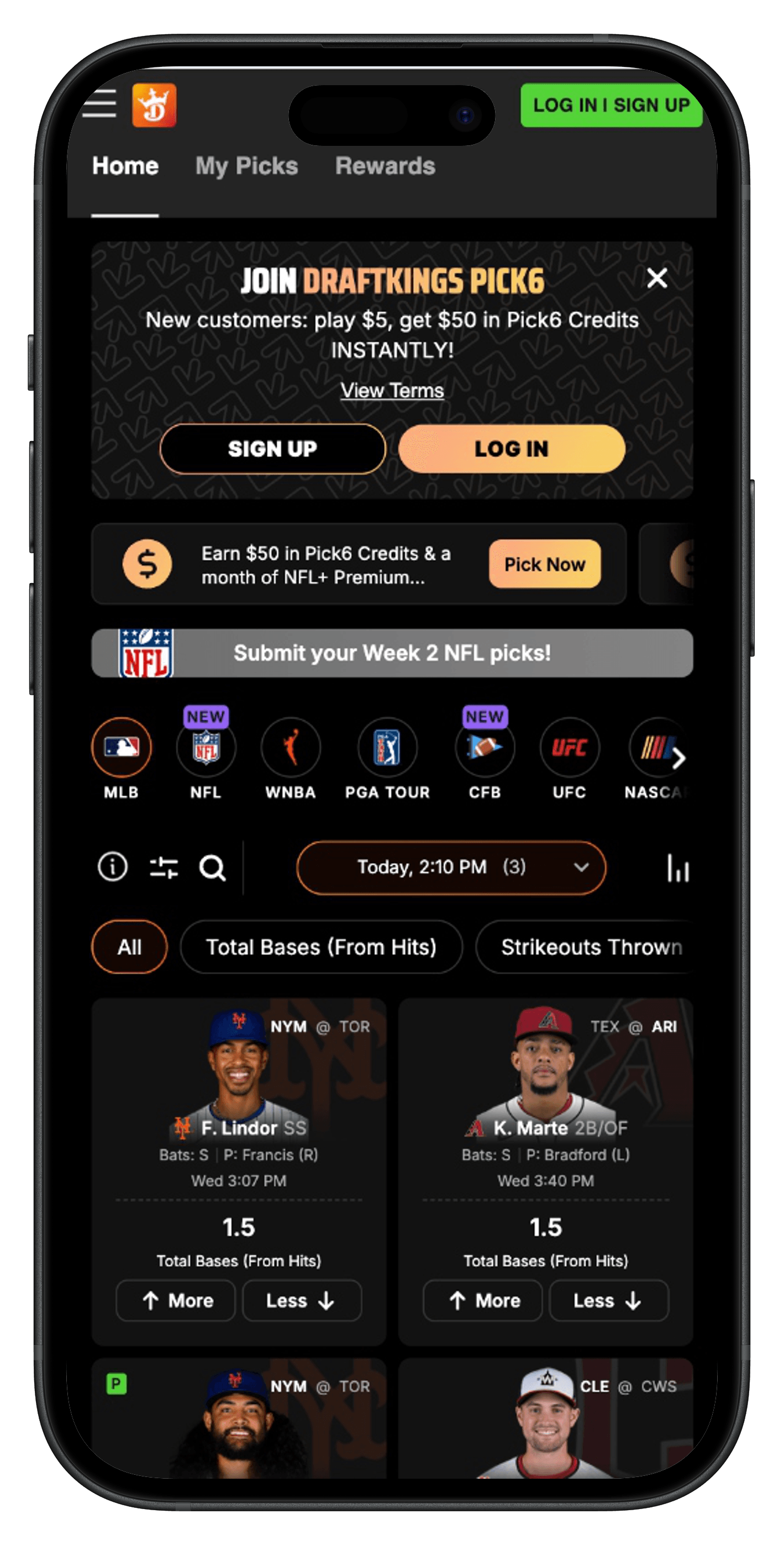 DraftKings Pick6 Fantasy