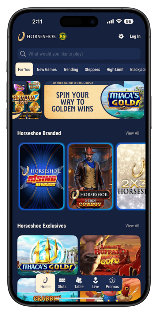 Horseshoe Online Casino App Screenshot
