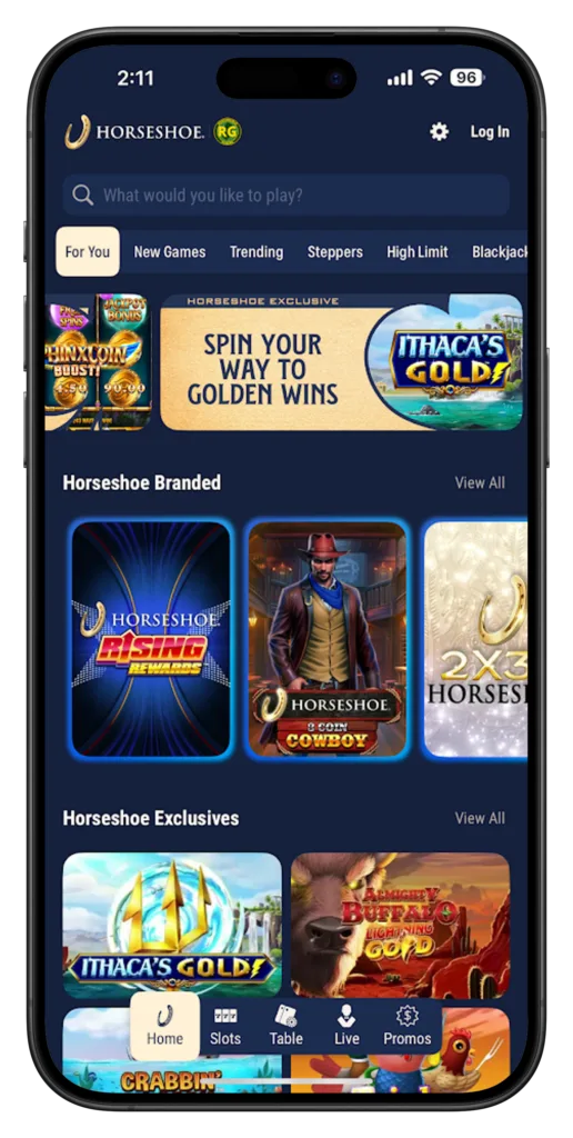 Horseshoe Online Casino App Screenshot