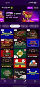 Jackpot City Casino App Table Games